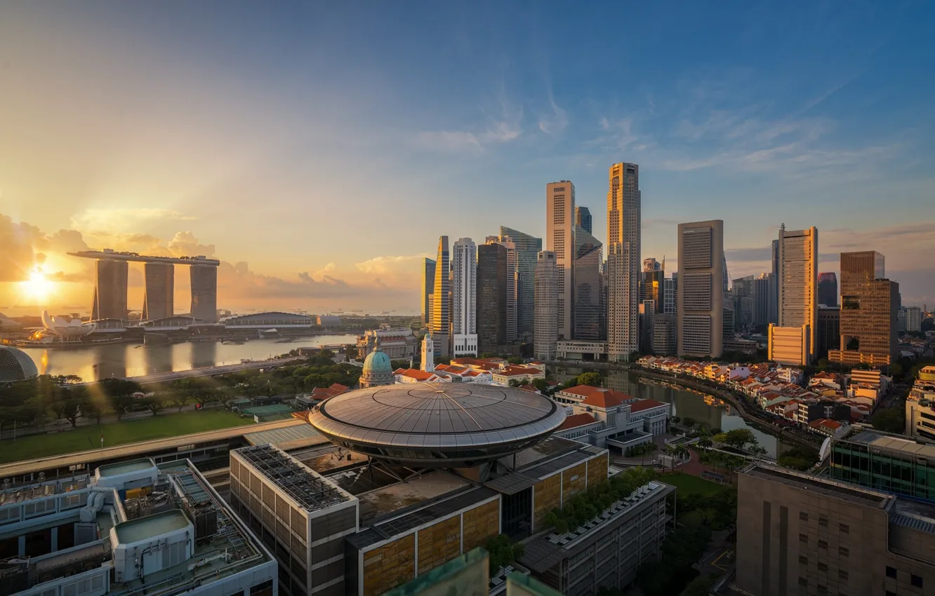 Photo wallpaper the city, beauty, day, Singapore, Singapore, Singapore city