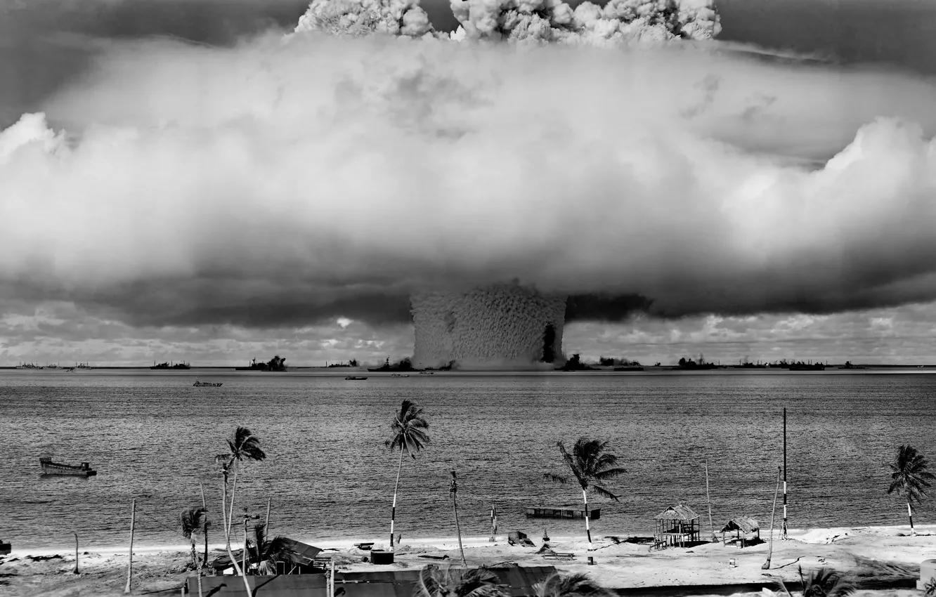 Photo wallpaper weapons, a nuclear explosion, the shock wave, nuke