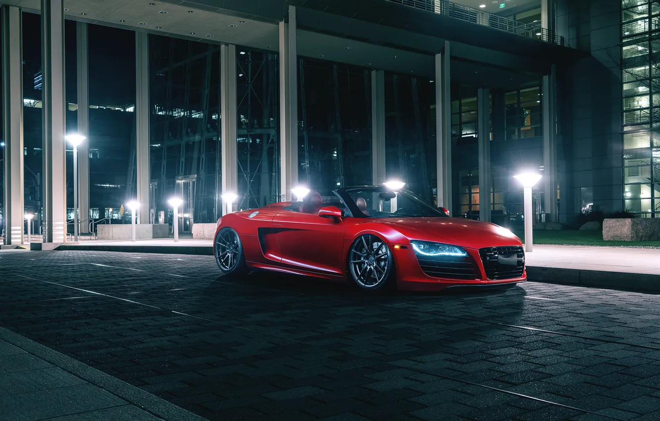 Photo wallpaper Audi, Red, Front, Spider, Wheels, Rohana