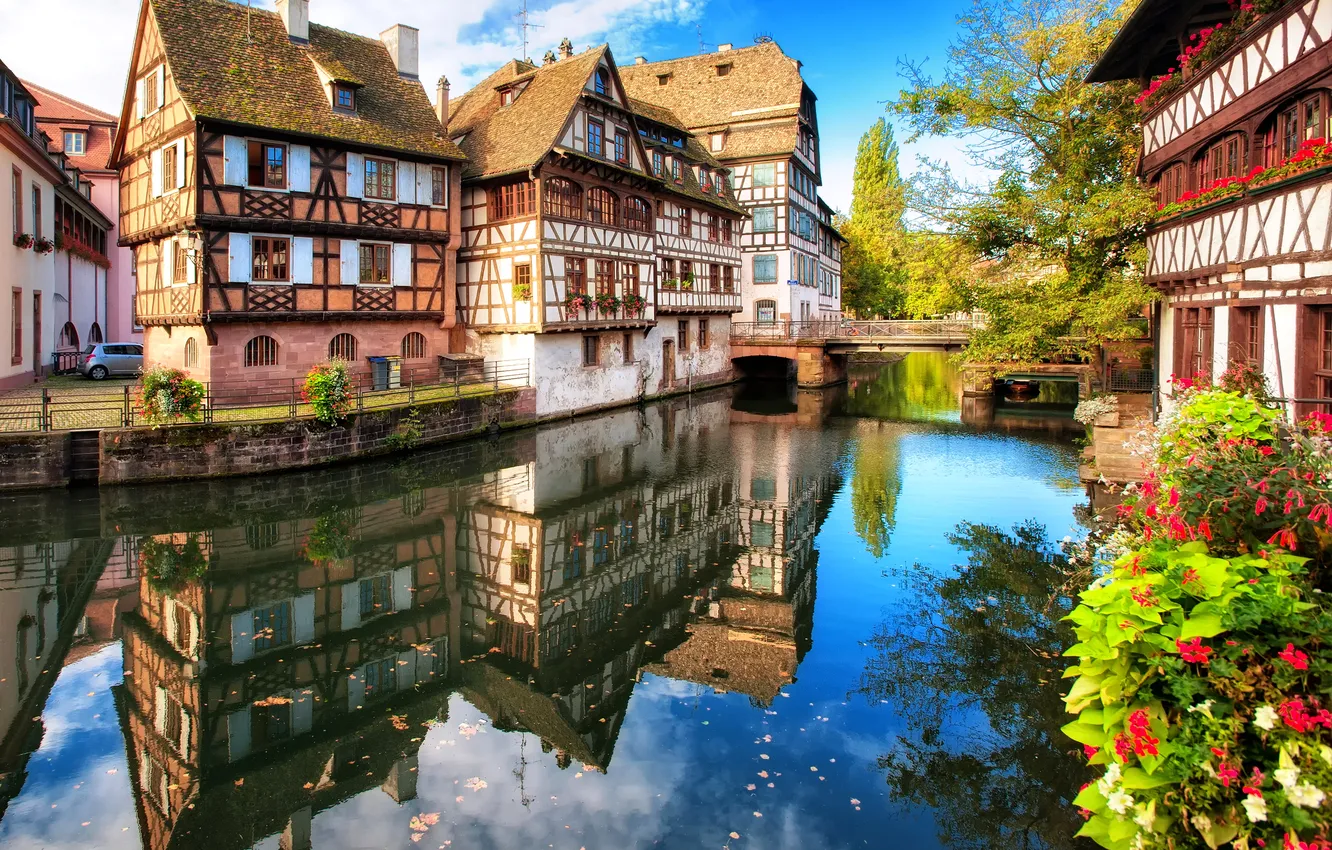 Photo wallpaper the sky, clouds, flowers, bridge, home, channel, NASA