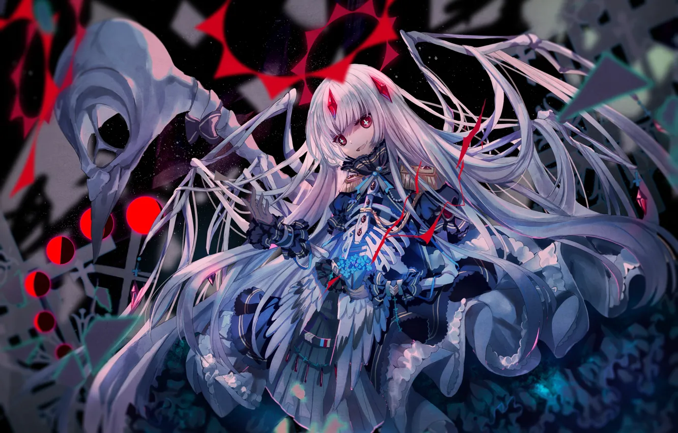 Photo wallpaper girl, skeleton, girl