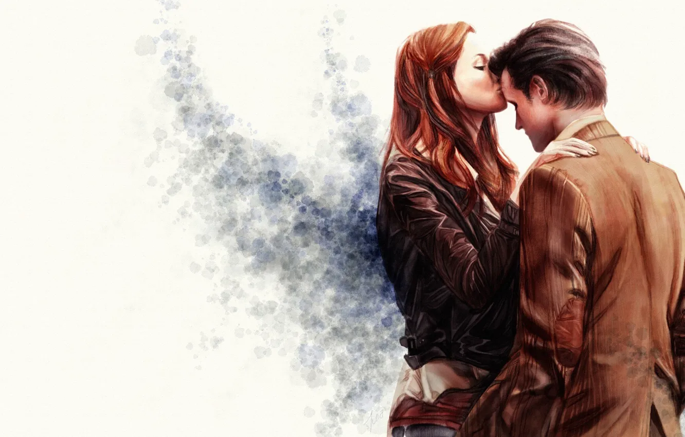 Photo wallpaper look, girl, background, mood, figure, kiss, actress, art