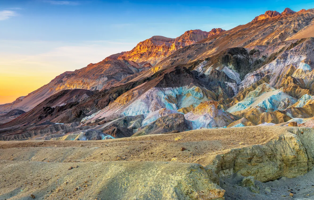 Photo wallpaper the sky, mountains, slope