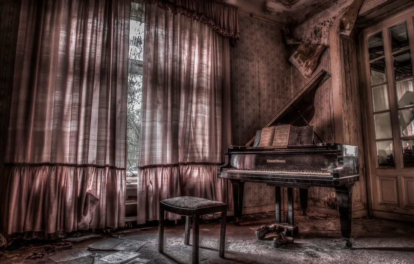Photo wallpaper music, room, piano