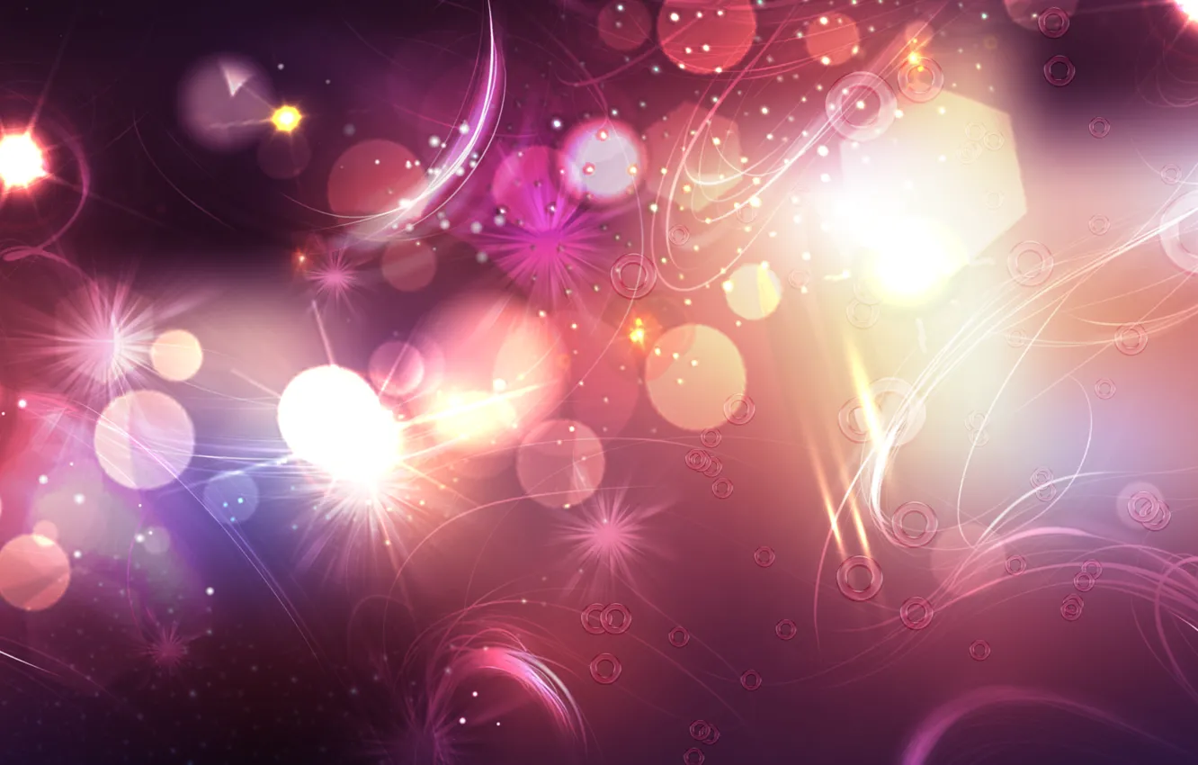 Photo wallpaper line, circles, glow, curves