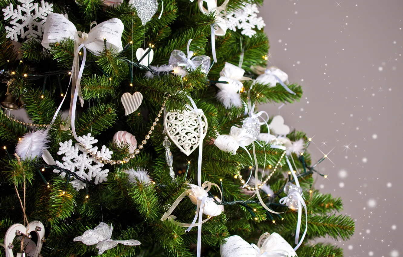 Photo wallpaper decoration, balls, tree, New Year, Christmas, Christmas, balls, decoration