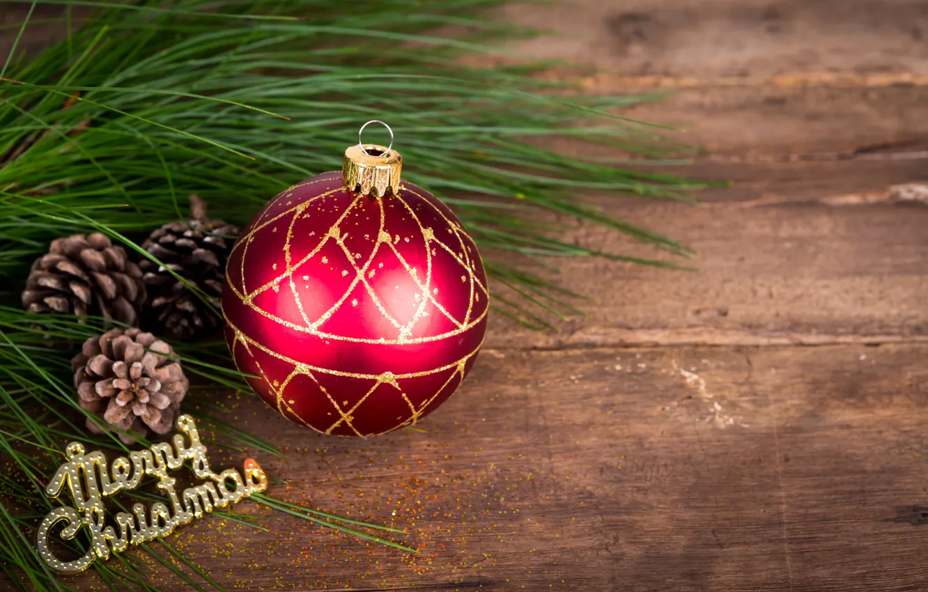 Photo wallpaper balls, tree, New Year, Christmas, merry christmas, decoration, xmas