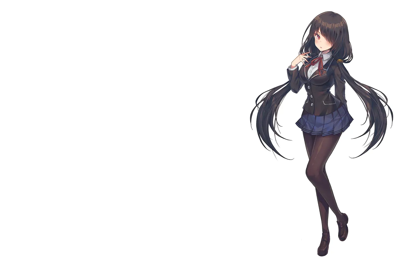 Photo wallpaper white, girl, background, spirit, anime, art, date a live, tokisaki kurumi