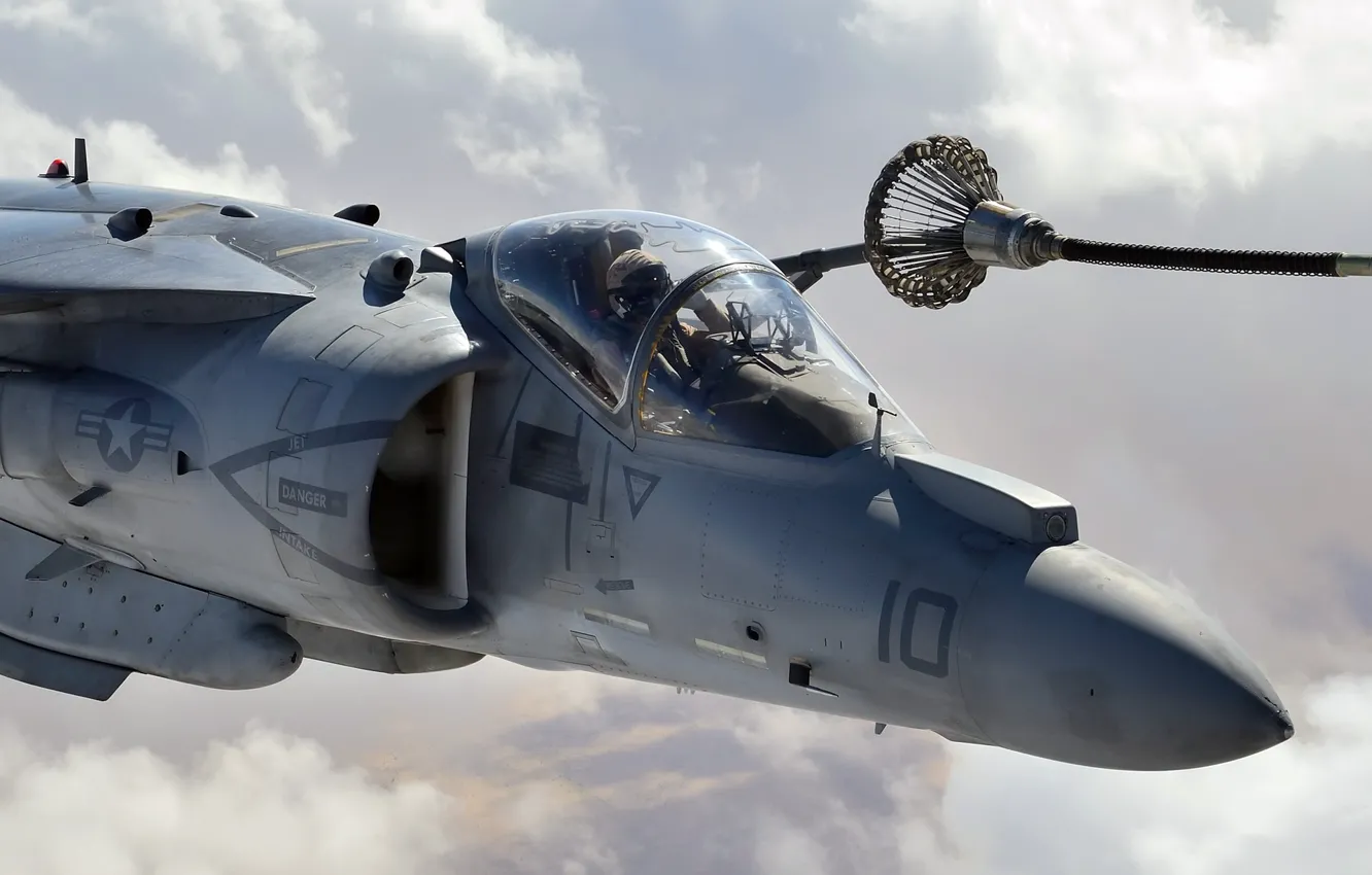 Photo wallpaper weapons, the plane, Harrier, air refueling, AV-8B