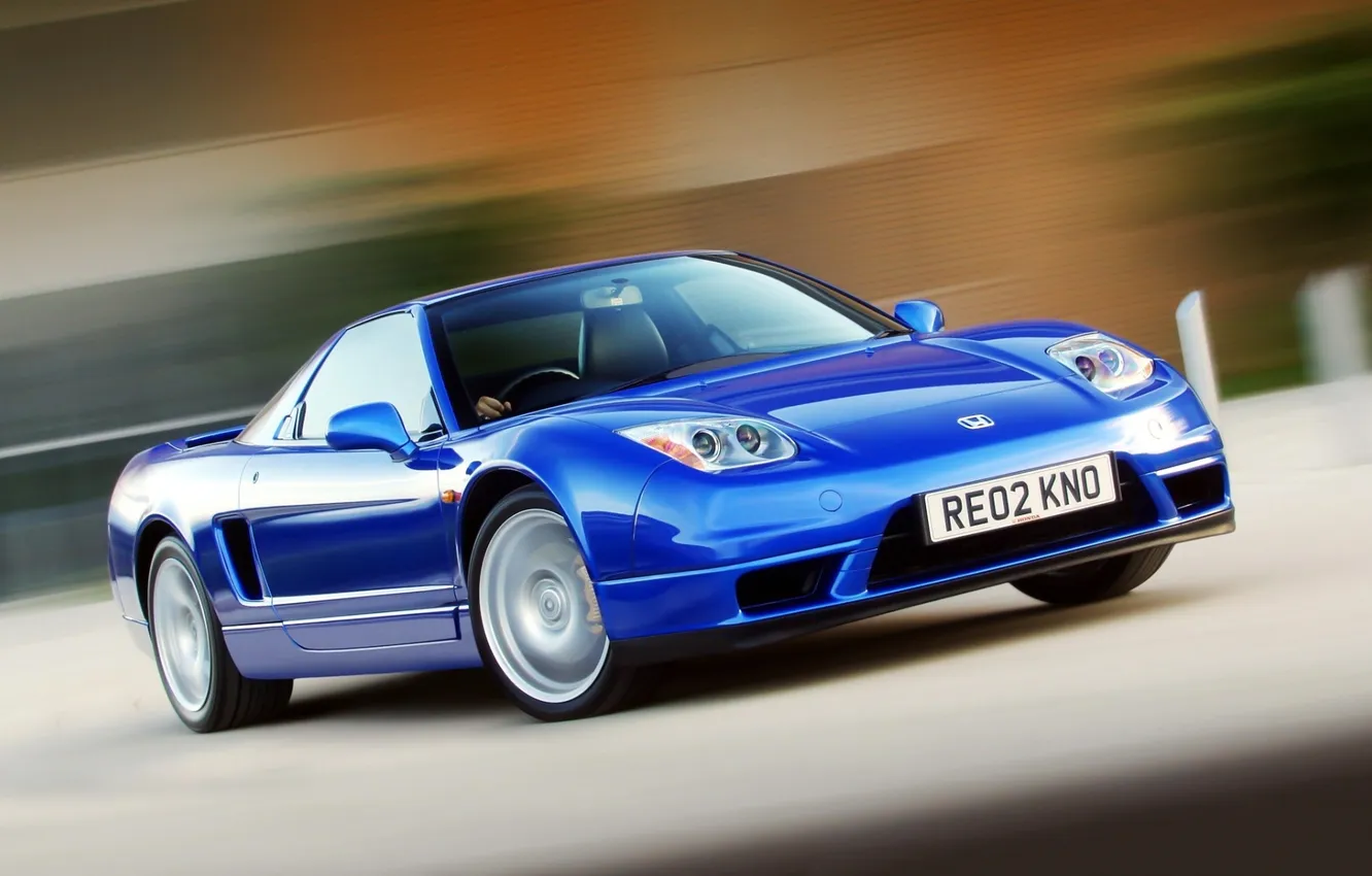 Photo wallpaper blue, background, supercar, Honda, Honda, the front, NSX, SIX