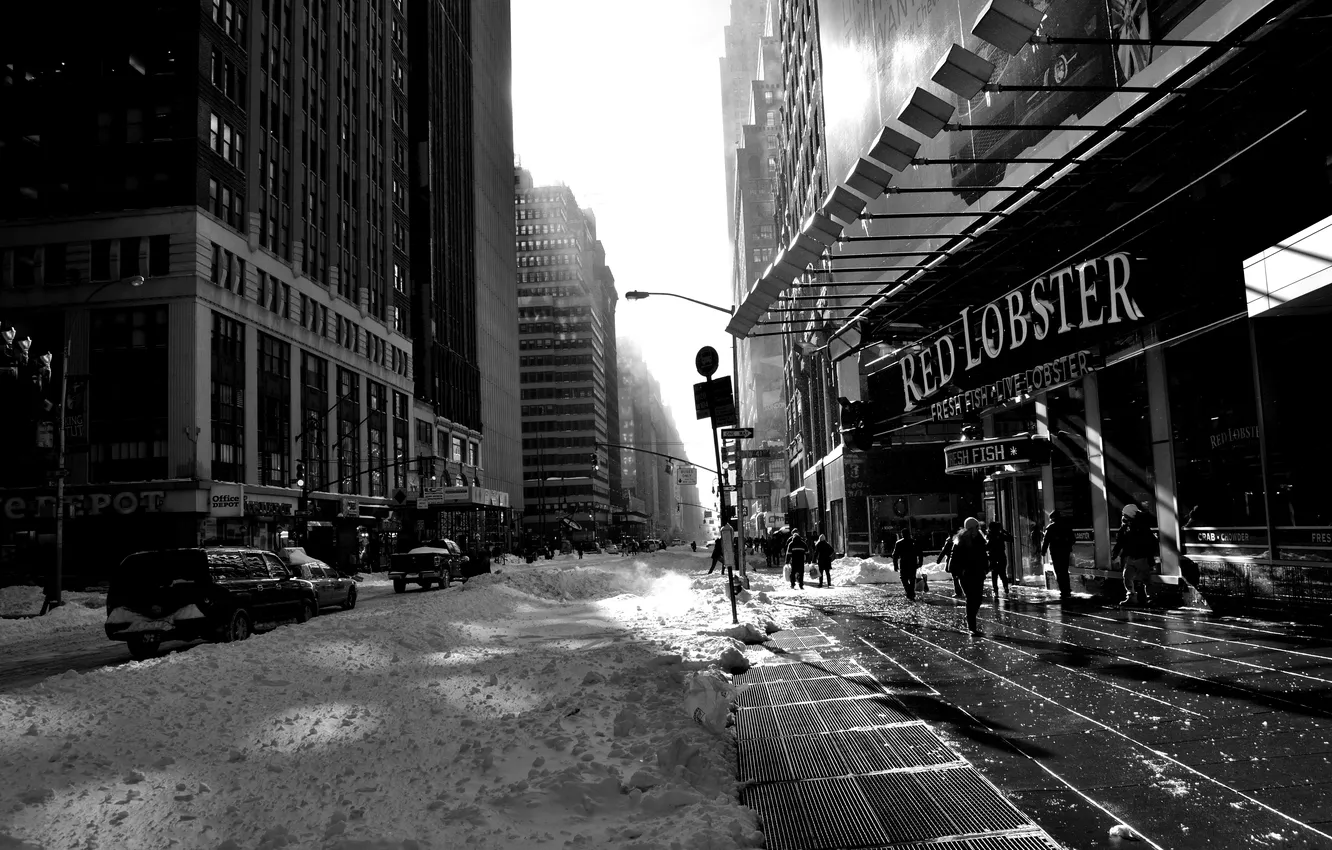 Photo wallpaper city, the city, USA, NYC, winter, New_York