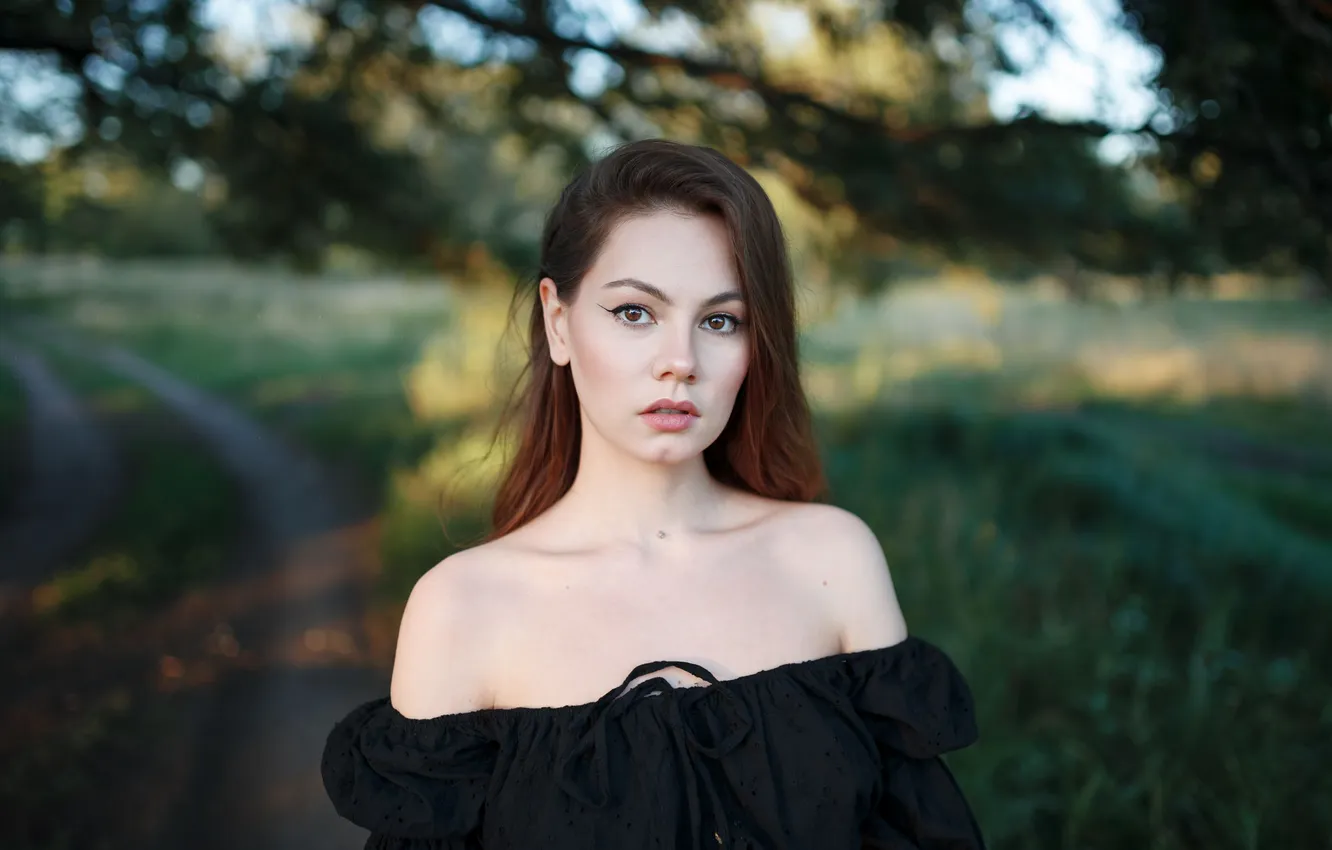 Photo wallpaper look, girl, nature, Emilia, Ilya Shatokhin