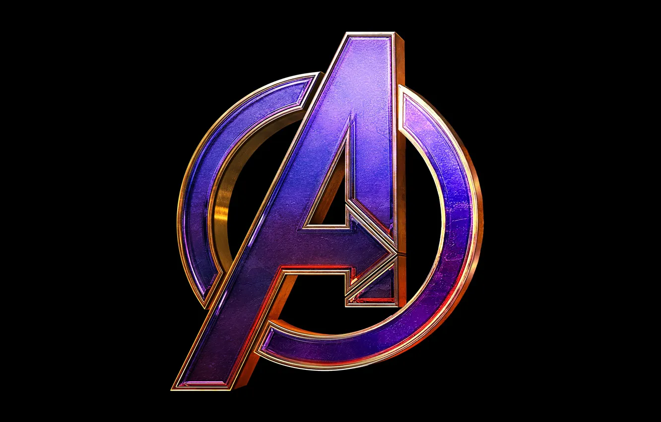 Photo wallpaper logo, black background, comic, MARVEL, Avengers: Endgame, The Avengers: The Final
