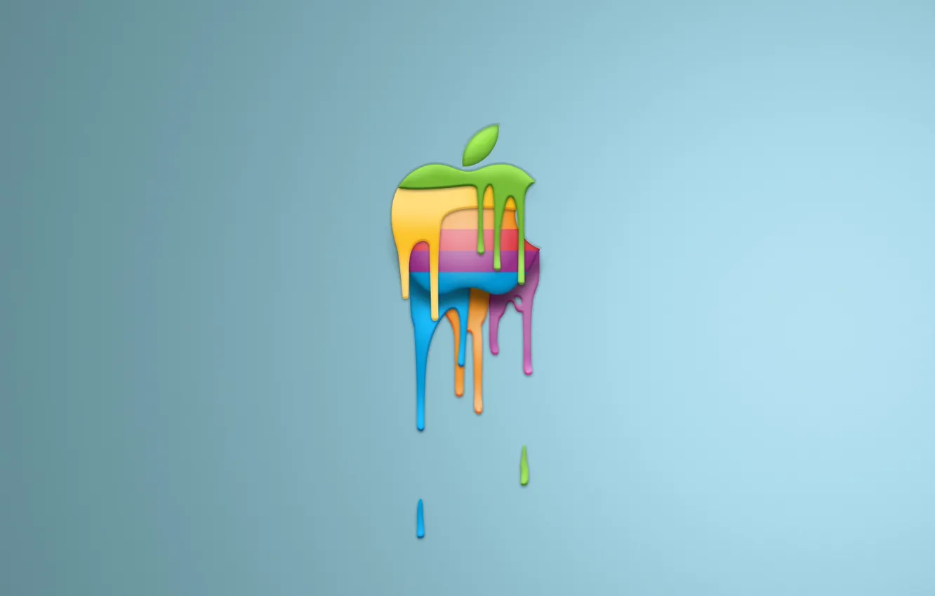 Photo wallpaper paint, apple, minimalism, logo