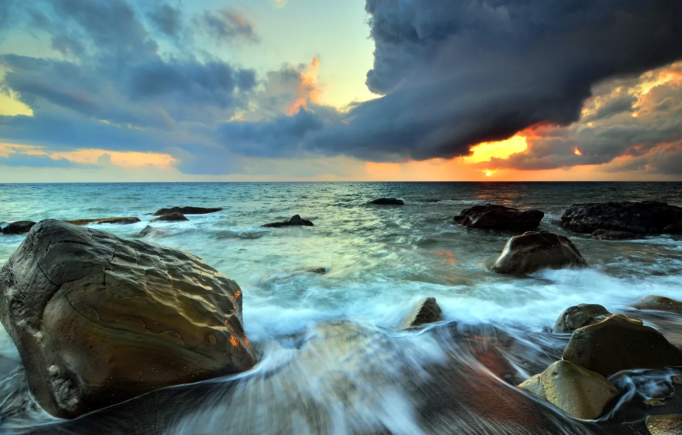 Photo wallpaper sea, the sky, landscape