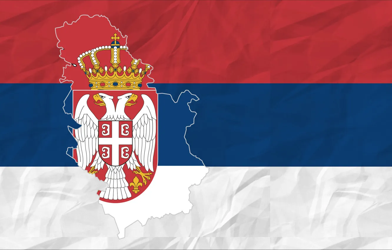 Photo wallpaper red, white, blue, flag, Serbia