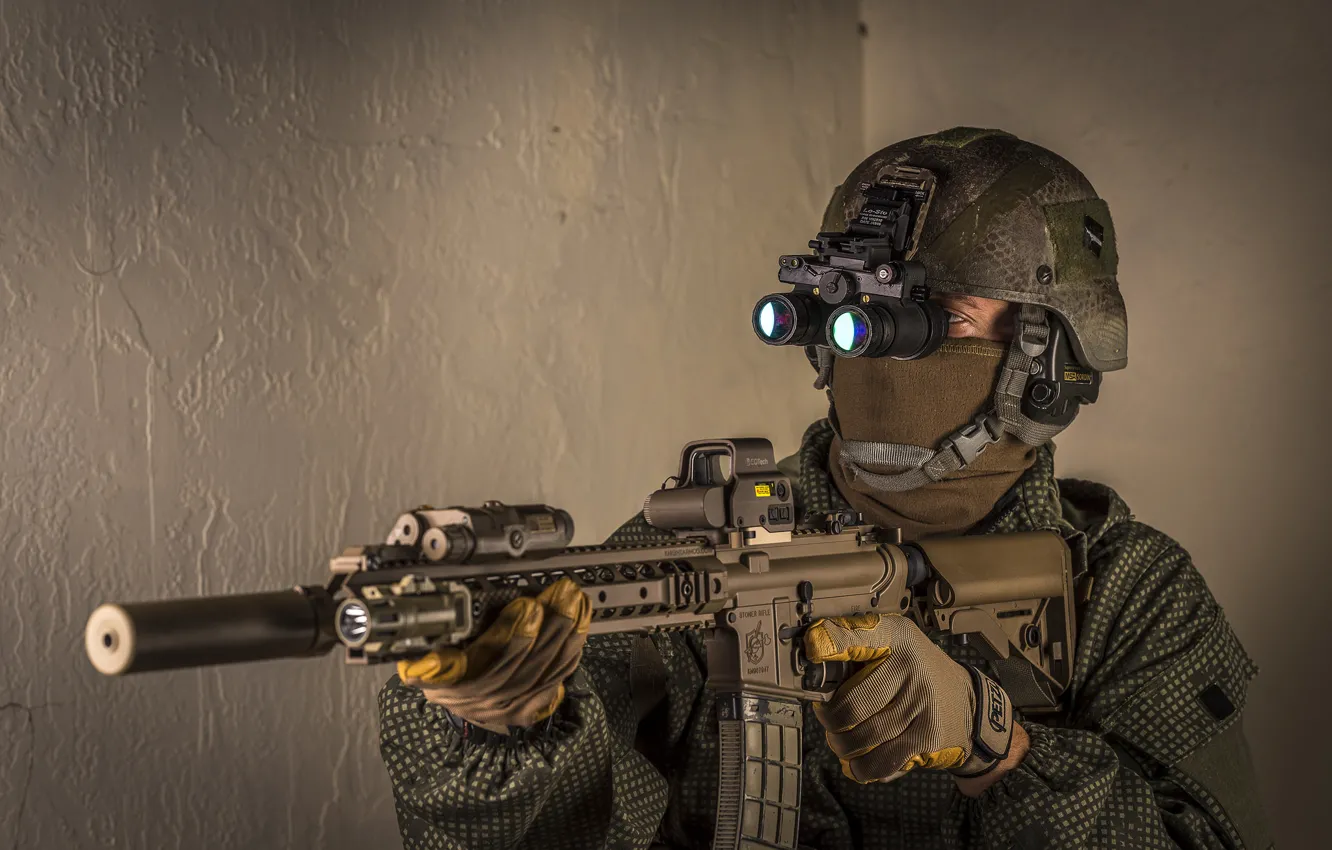 Photo wallpaper weapons, soldiers, male, equipment