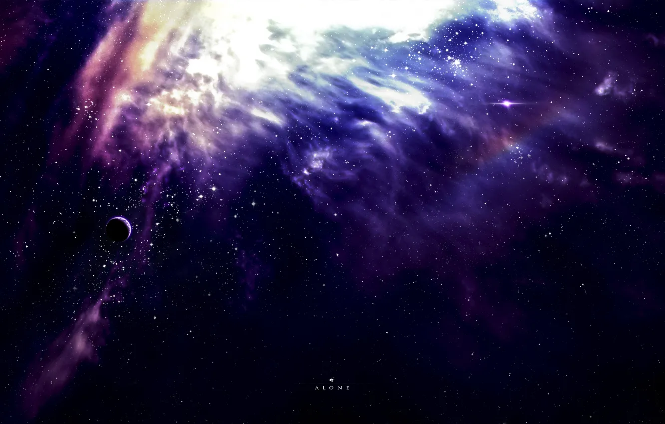 Photo wallpaper stars, nebula, space, planet, glow, infinity