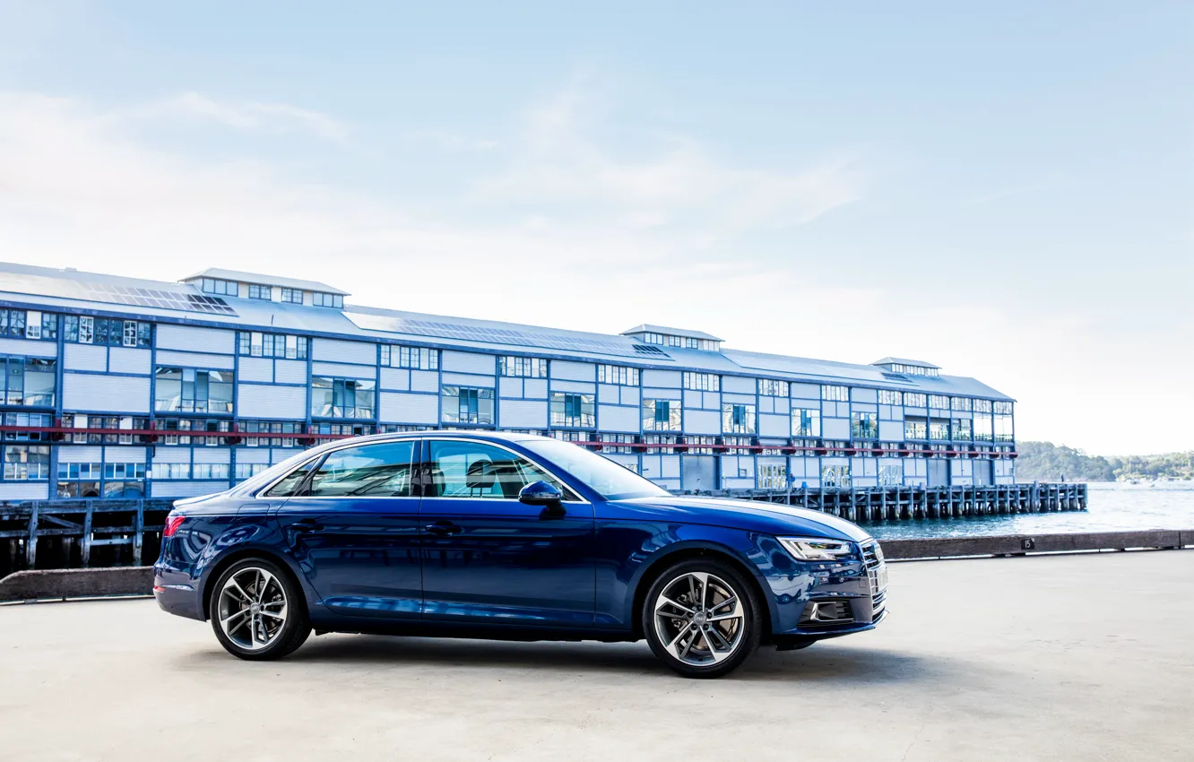 Photo wallpaper Audi, sedan, blue, 2016