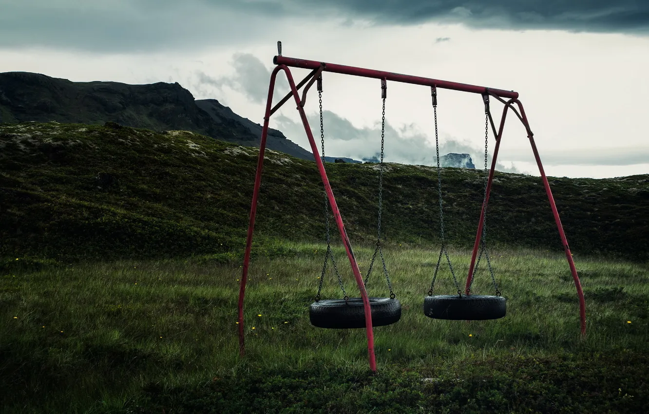 Photo wallpaper summer, nature, swing