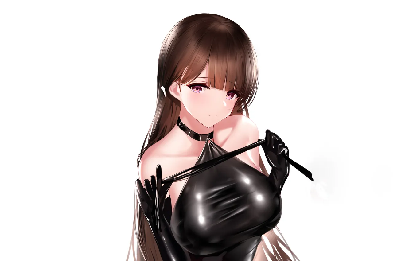 Photo wallpaper girl, sexy, cleavage, long hair, dress, boobs, sexy girl, anime