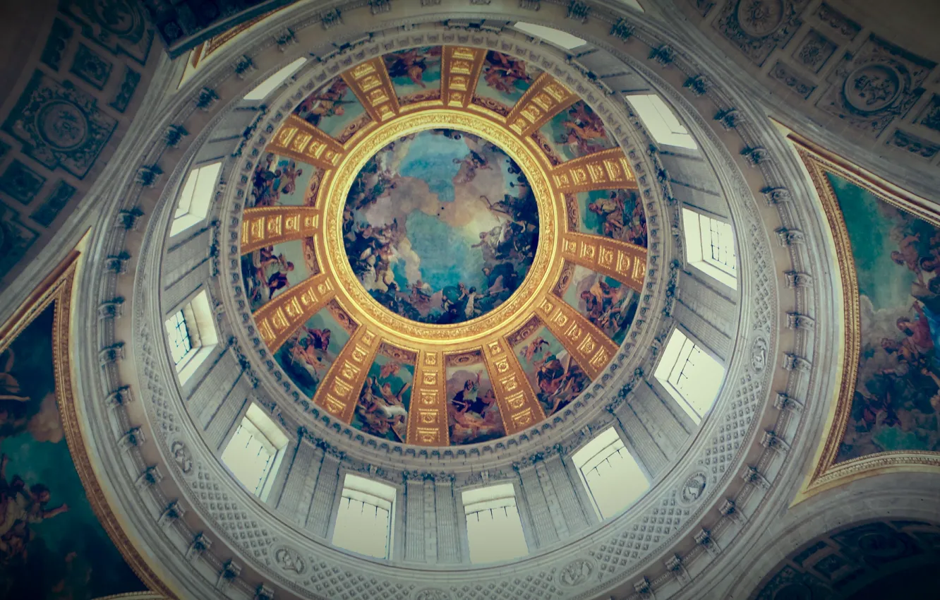 Photo wallpaper windows, angels, Christian, paintings, church, ceiling, Christianity