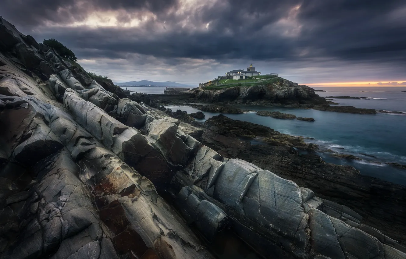 Photo wallpaper Spain, Asturias, Isla Tapia