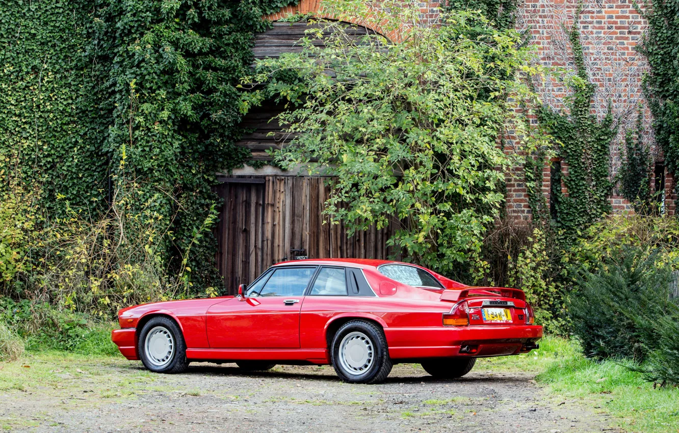 Photo wallpaper Red, Supercar, Classic car, Jaguar XJR-S
