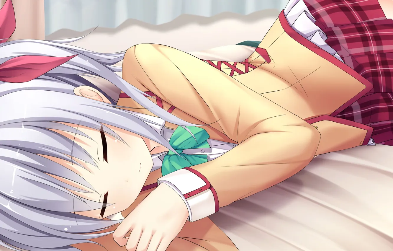 Photo wallpaper girl, sleep, bed, form, art, otonari koi sensou!, Shirakawa Hotaru