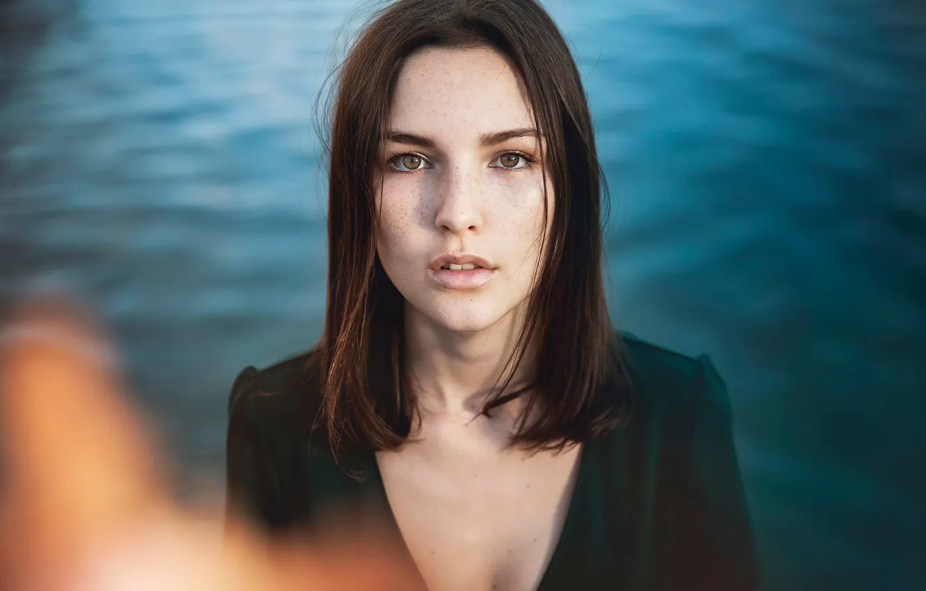 Photo wallpaper look, freckles, Auxane