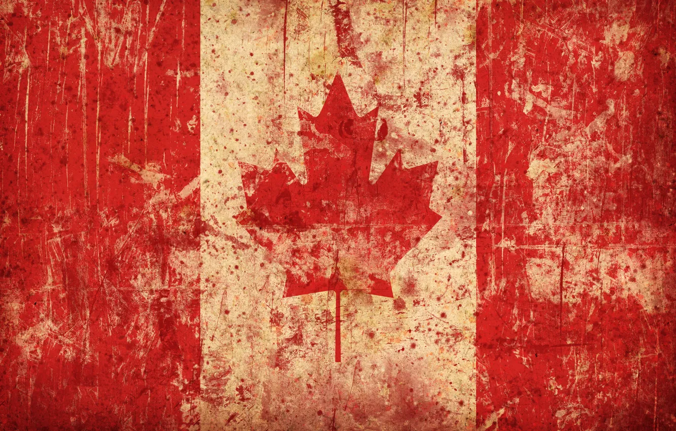 Photo wallpaper flag, Canada, maple leaf