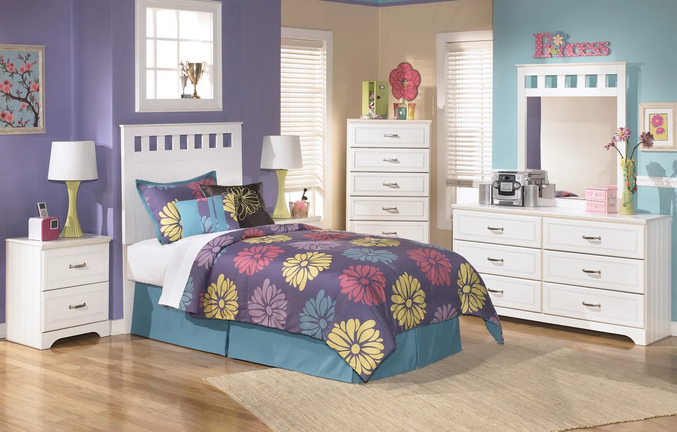 Photo wallpaper design, furniture, interior, decor, children's room