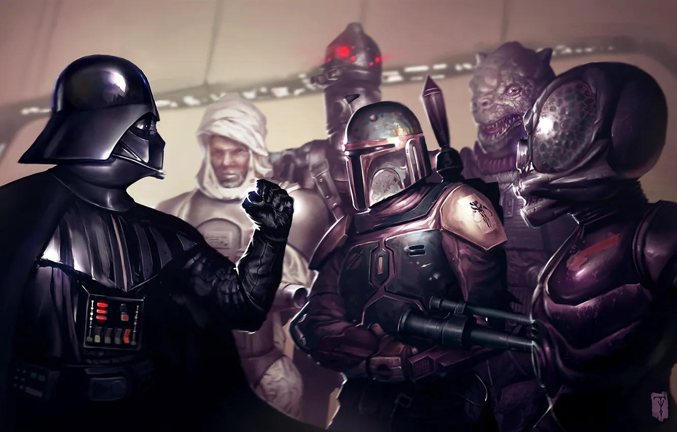Photo wallpaper art, Darth Vader, Darth Vader, star wars, Star wars, mercenaries, criminals