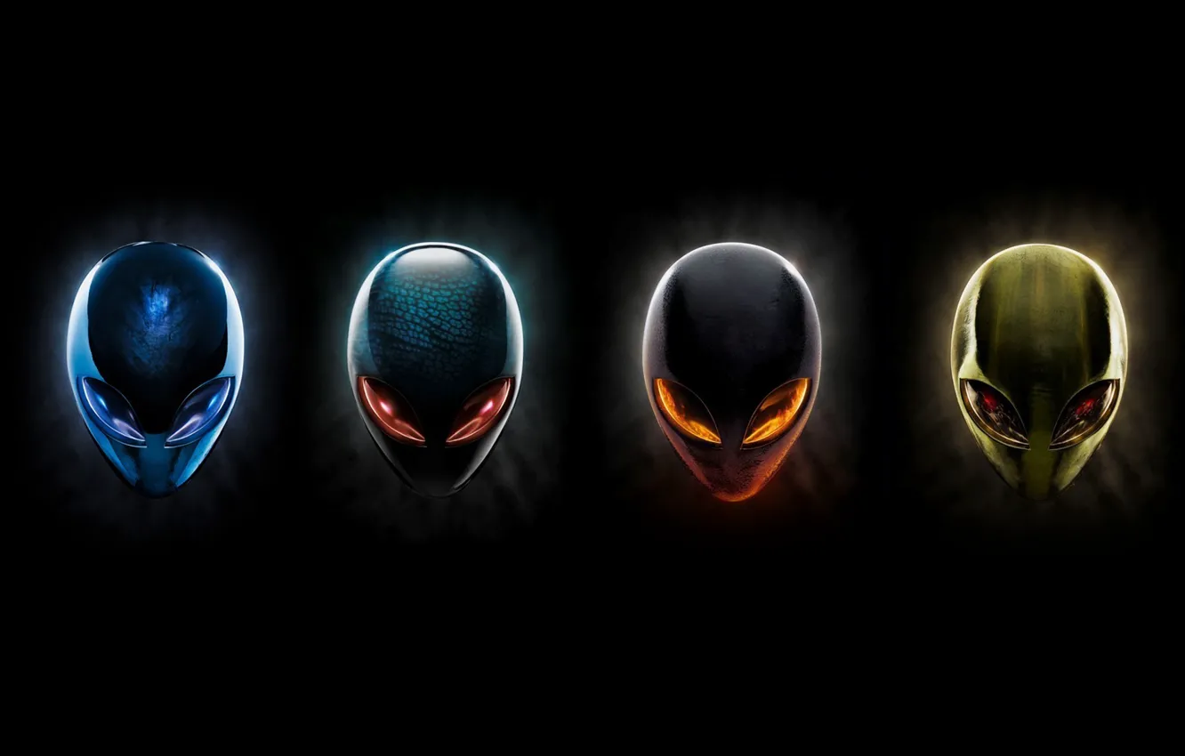 Photo wallpaper eyes, the dark background, head, alienware, inoplanetyanin