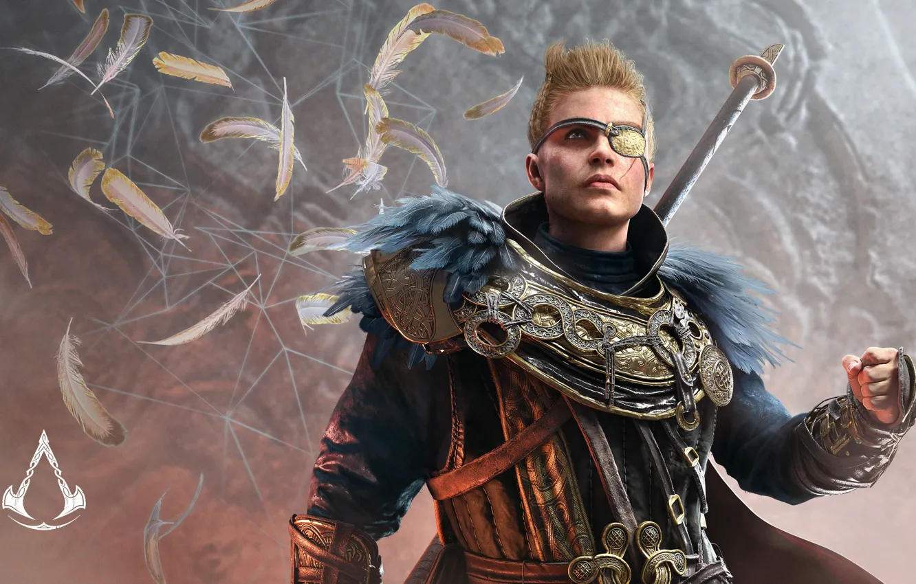 Photo wallpaper Assassin's Creed Valhalla, Elvor, Elvor without a beard, Assassin's Creed: Valhalla, Elvor one-eyed without a …