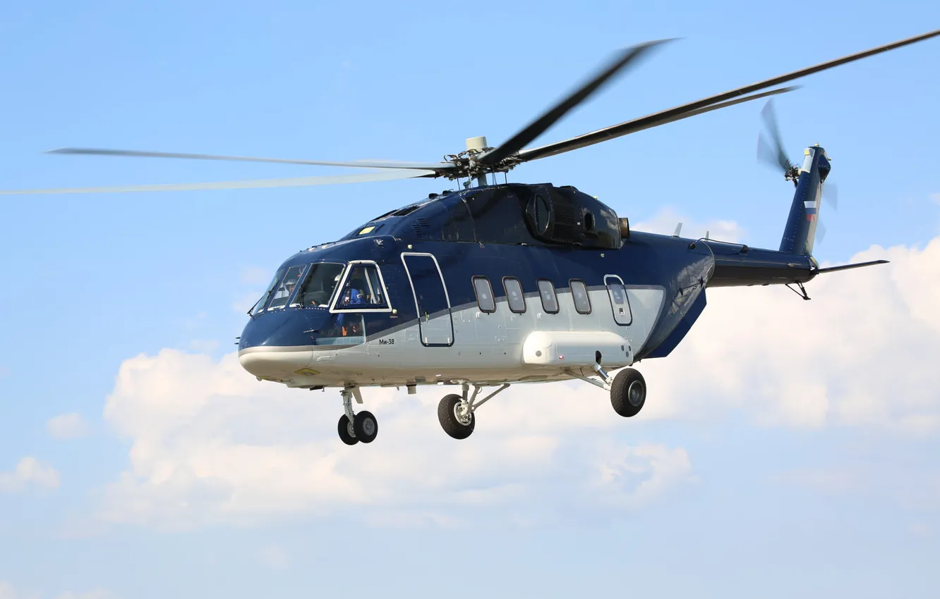 Photo wallpaper blue, helicopter, Mi-38