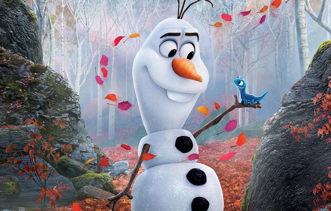 Photo wallpaper cartoon, cartoon, snowman, Frozen, Cold Heart, Olaf, Olaf, Cold heart 2