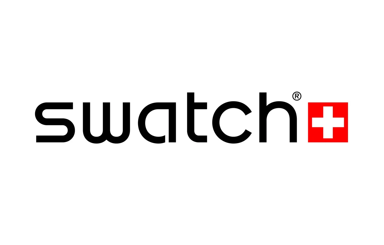 Photo wallpaper white, logo, red, white, fon, switzerland, swatch, Swatch