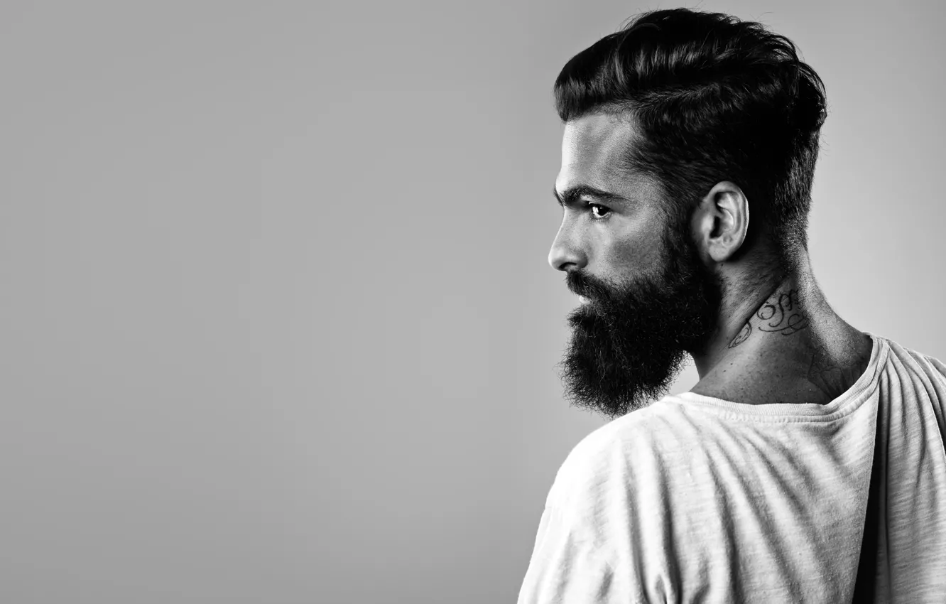 Photo wallpaper pose, tattoos, beard