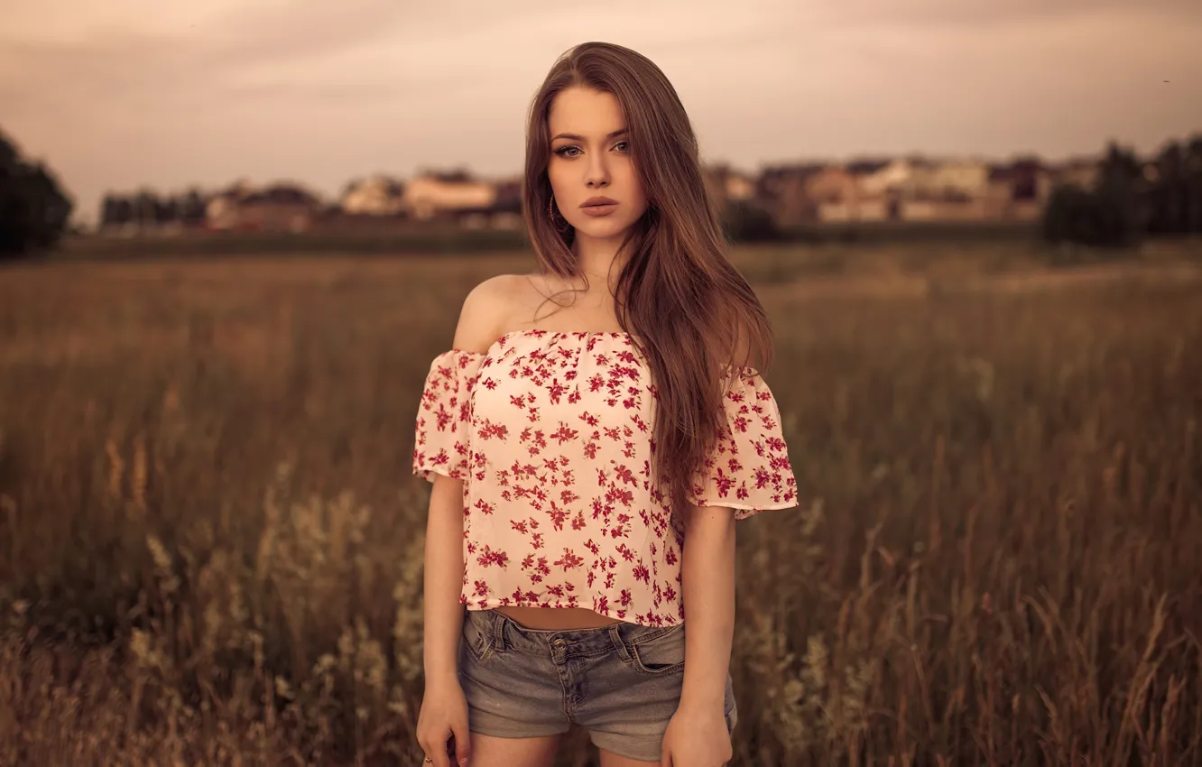 Photo wallpaper women, brunette, outdoor, pretty and beautiful