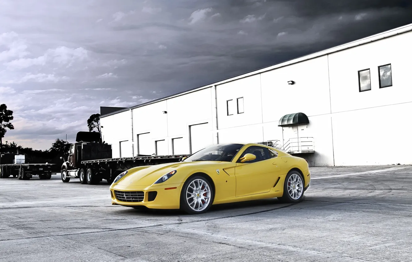 Photo wallpaper the sky, Parking, ferrari 599 GTB