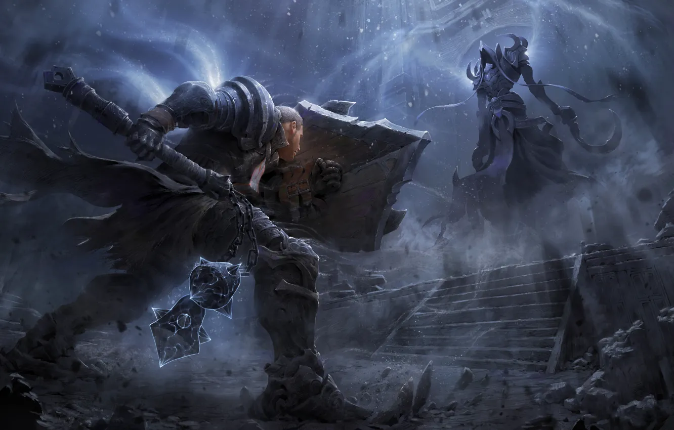 Photo wallpaper diablo 3, crusader, Malthael, Diablo3: Reaper of Souls