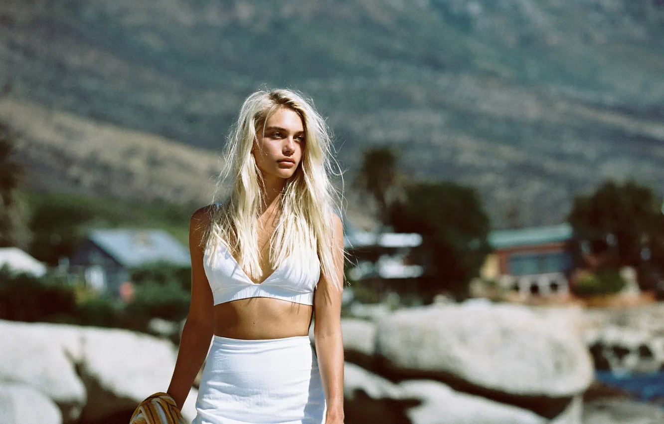 Photo wallpaper girl, dress, woman, young, beautiful, model, blonde, tanned