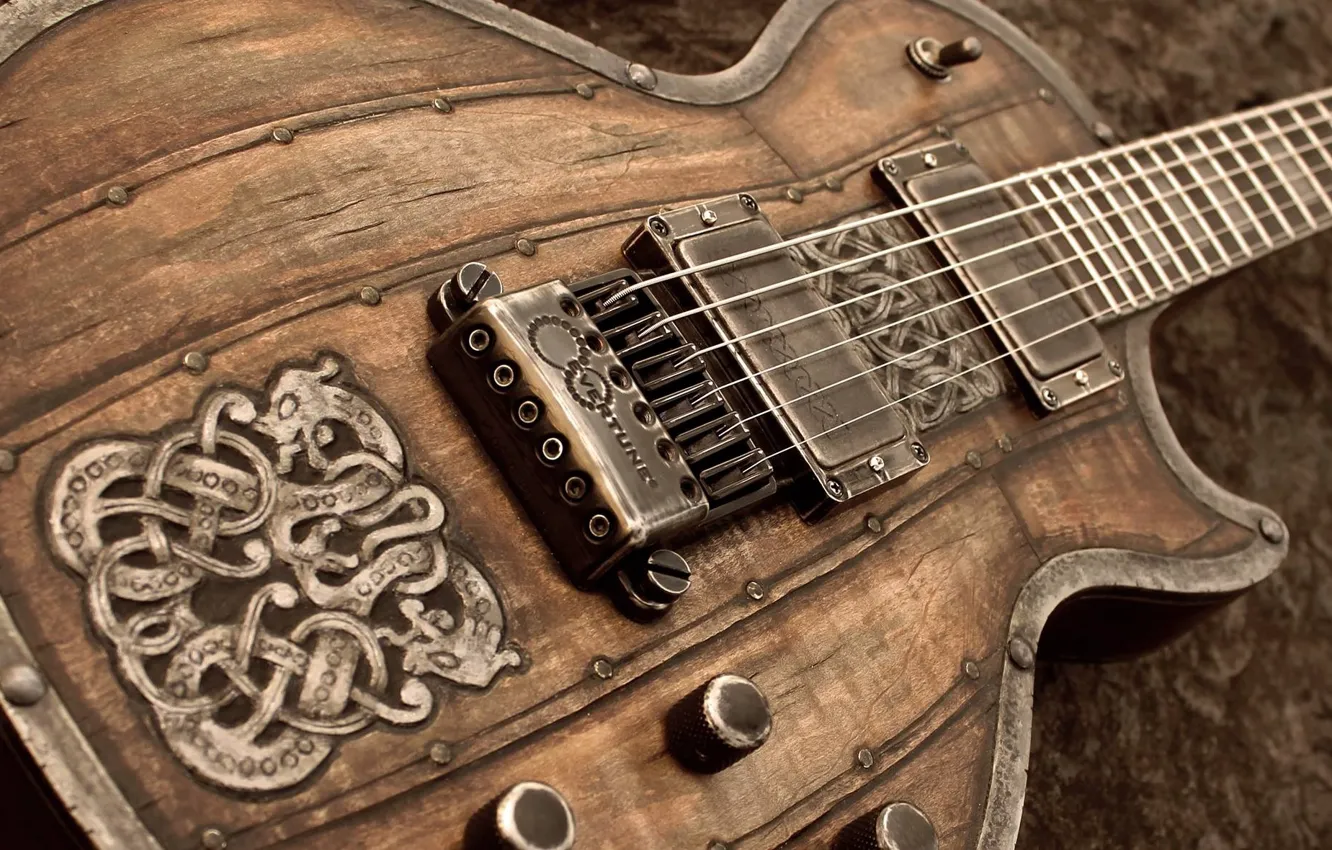 Photo wallpaper pattern, guitar, strings, case, electric guitar, thread