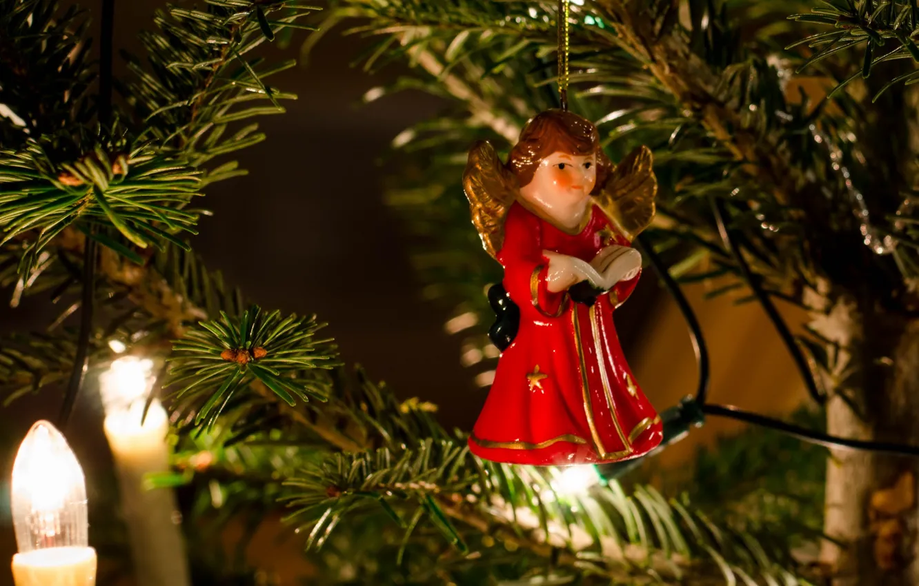 Photo wallpaper holiday, toy, tree, new year