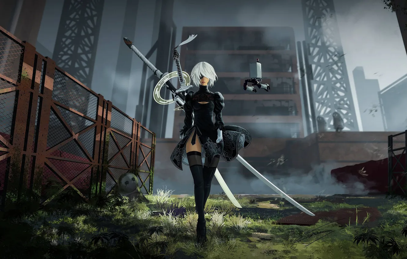 Photo wallpaper Desktop, background, Nier Automata