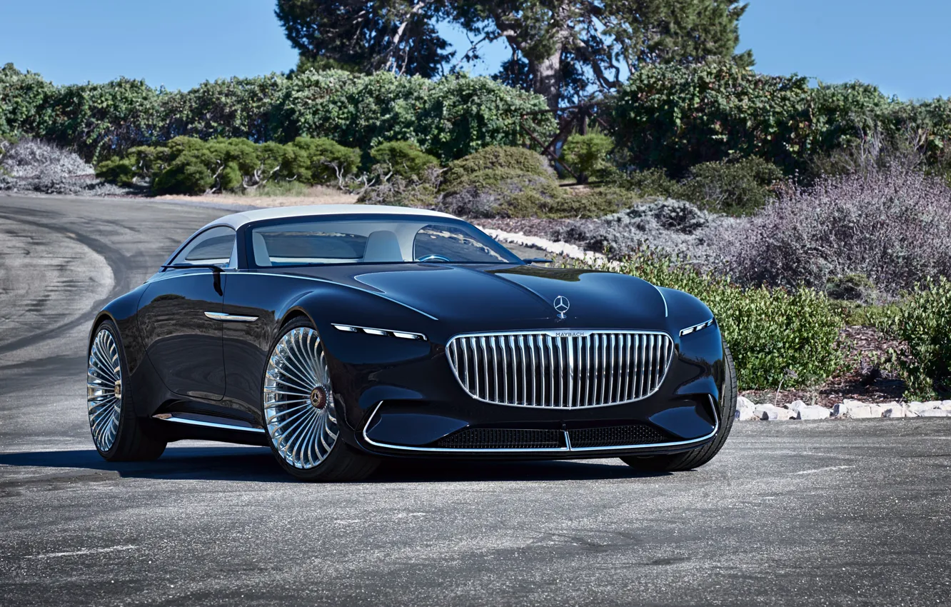 Photo wallpaper road, Concept, Mercedes-Benz, the concept, Cabriolet, electric, Vision Mercedes-Maybach 6