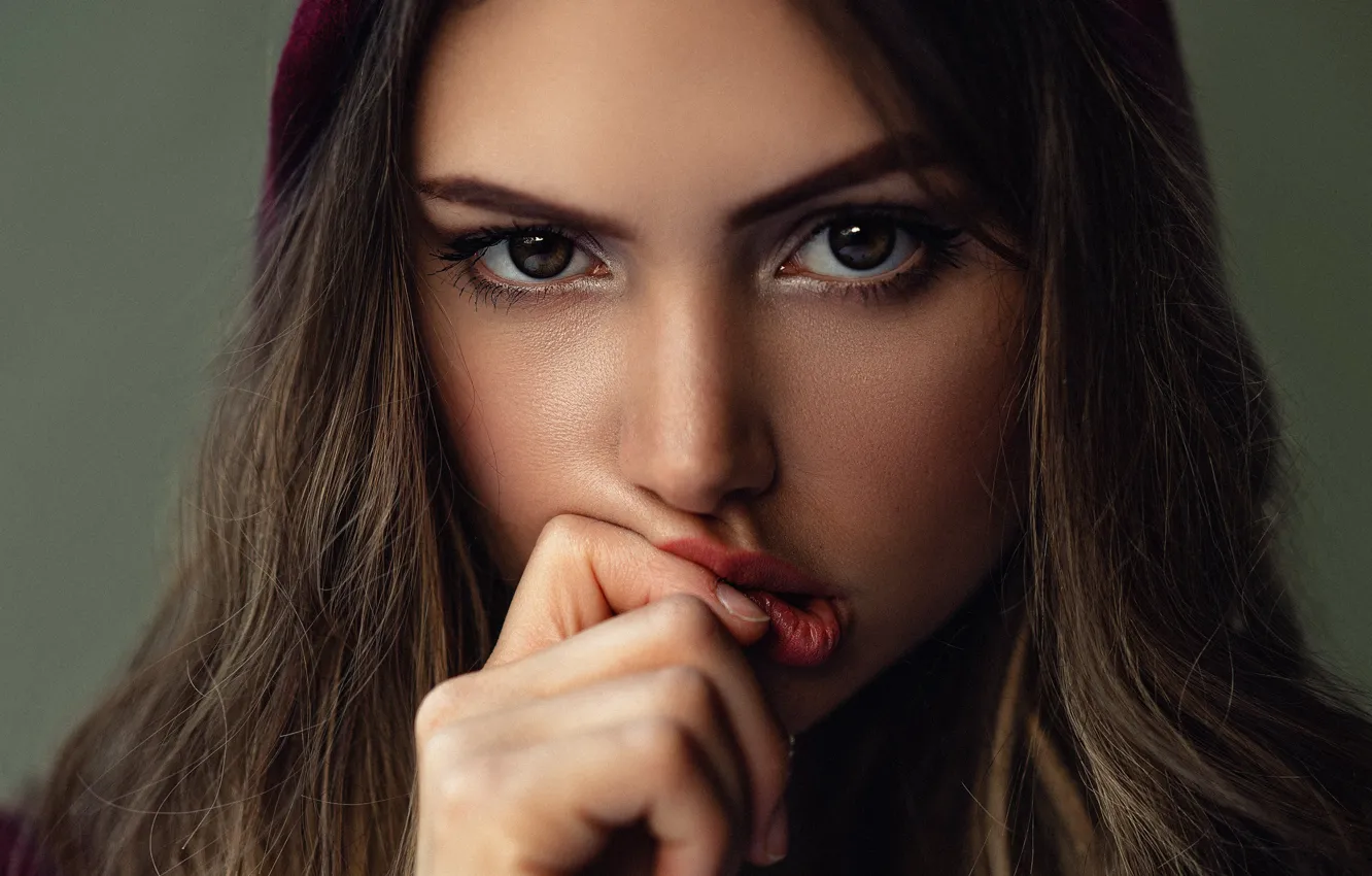 Photo wallpaper look, girl, face, portrait, Kai Boet, Kai Böttcher