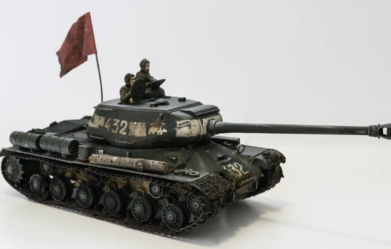 Photo wallpaper toy, flag, The is-2, model, heavy tank