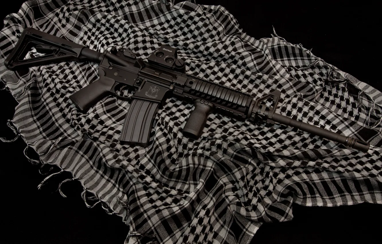 Photo wallpaper weapons, fabric, AR-15, assault rifle
